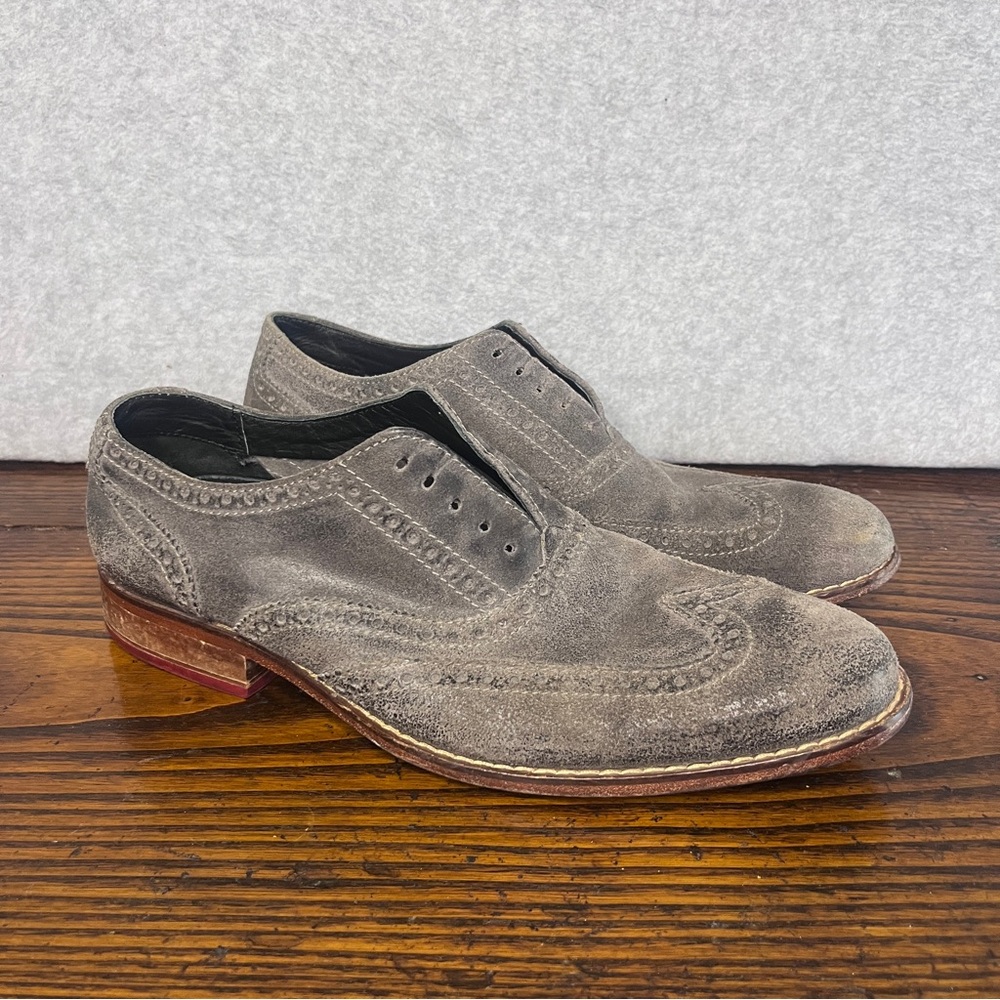 Cole Haan Air Colton Gray Burnish Nubuck Wing Tip Oxford Shoes Lace Up Men’s 9.5